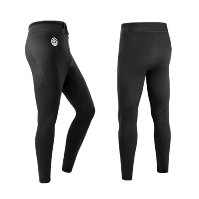 Imagen de ZCCO Pantalones de Neopreno para Hombre, Largos 1,5 mm Hacer Surf, Kayak, natación, Buceo, piragüismo (Negro, S)