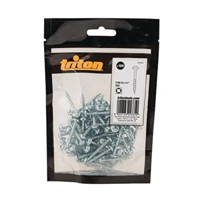 Imagen de Triton 818419 Tornillos Galvanizados con Cabeza de Arandela y Rosca Gruesa, Multicolor, 8 x 1 1/2 inch, Set 100 Piezas