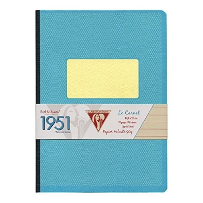 Imagen de Clairefontaine 195346C Kladde 1951 Back to basics, 96 hojas, a rayas, DIN A5, 14,8 x 21 cm, con tapa atada y suave, 1 unidad, color morado