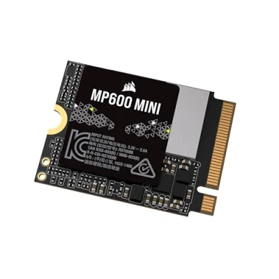 Imagen de Corsair MP600 Mini 2 TB M.2 NVMe PCIe x4 Gen4 SSD 2230 hasta 7.000MB/seg Lectura Secuencial NAND 3D TLC de Alta Densidad Ideal para Steam Deck y Microsoft Surface Negro