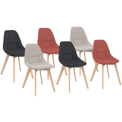 Imagen de Juego de 6 sillas comedor escandinavas GABY mezcla colores gris oscuro x2, terracota beige x2 IDMarket