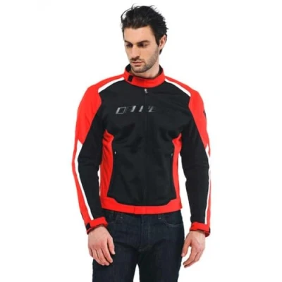 Imagen de Dainese Hydraflux 2 Air D Dry Jacket, Chaqueta Moto Impermeable, Hombre, Negro/Rojo Lava, 50