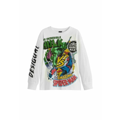Imagen de Desigual Marvel Longsleeve Camiseta de manga larga para niños, Talla: 7/8a, White