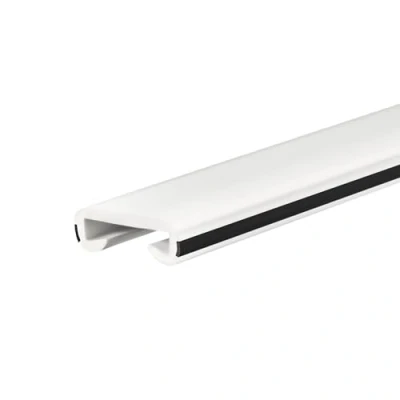 Imagen de QUEST pasamanos PVC 40 x 8 para escaleras, plástico, perfil barandillas de goma, color blanco y negro