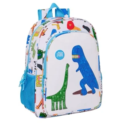 Imagen de Safta ALGO DE JAIME Mochila Escolar Niño, Infantil, Adaptable a Carro, Ideal para Niños en Edad Escolar, Cómoda y Versátil, Calidad Resistencia, 33x14x42 cm, Color Blanco