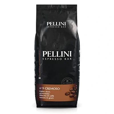 Imagen de Pellini N.9 Cremoso, Café en Grano para Espresso 1kg, Mezcla de Arábica y Robusta Sabor Rico Armonioso, Tueste Medio