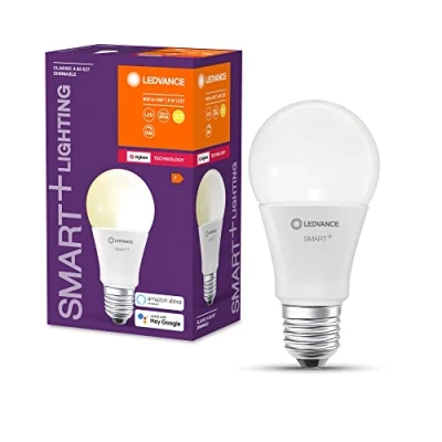 Imagen de LEDVANCE Lámpara LED inteligente con tecnología ZigBee, E27 base, óptica mate, Blanco cálido (2700K), 806 Lumen, sustituto de 60W iluminante 4 paquete