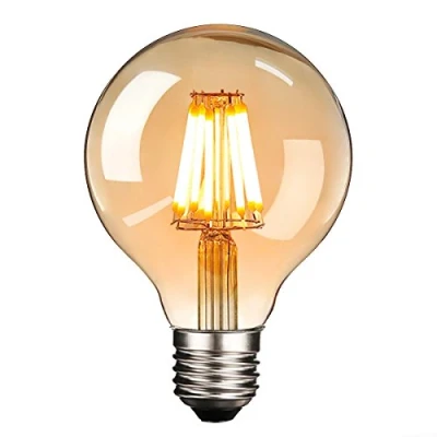 Imagen de NUODIFAN bombilla LED Edison E27, retro de 8 W, regulable, estilo vintage, filamento LED, cristal ámbar (800 lúmenes, 2700 K)