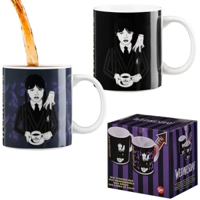 Imagen de Wednesday Miércoles Addams Tazas de Cafe para Mujer Taza Originales 312 ml con Cambio Color por Calor Regalos Navidad
