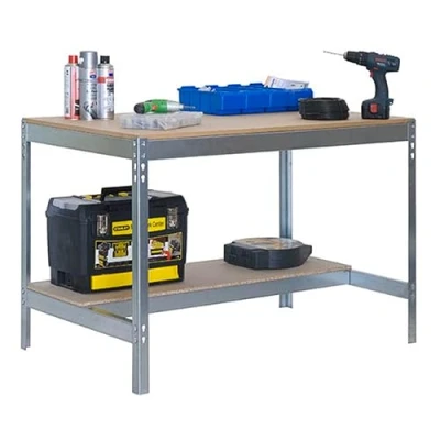 Imagen de Simon Rack Banco de Trabajo Taller, Capacidad Carga 400 kg, 842x910x610 mm, Mesa Trabajo, Galva/Madera BT0
