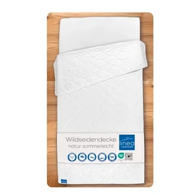 Imagen de Böhmerwald Manta de Seda Natural, hipoalergénica, 100% Salvaje, Peso Relleno: 625 g, Clase térmica: Ligera, tamaño: 155 x 200 cm, Certificado Öko Tex Standard 100