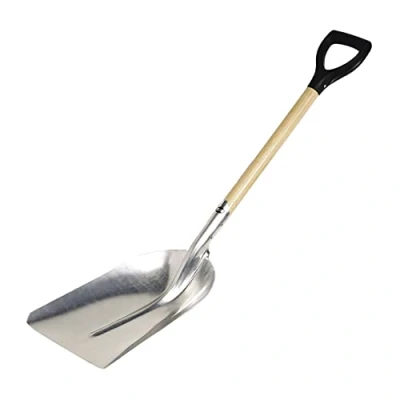 Imagen de Amig Pala de Aluminio Cuadrada con Mango Madera Ergonómico Especial Quitanieve y para Mover Recoger Hojarasca o Grava 110 cm, Ligera Resistente Uso Doméstico Profesional, Gris