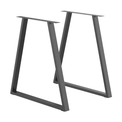 Imagen de HOMCOM Conjunto de 2 Patas para Mesa Industrial 70x5x72 cm Muebles Acero Soporte con Base Protectoras y Tornillos Negro