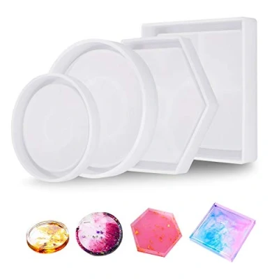 Imagen de Zocipro 4Pcs Moldes Resina Epoxi para Bricolaje, Silicona Manualidades Hacer Cristales