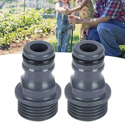 Imagen de conector de pezón grifo, 2 uds G1/2, rápido rosca macho, pezón, manguera jardín, adaptador herramienta riego