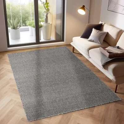 Imagen de SIMPEX Alfombras de Pelo Corto, Unicolor Monocromo, Alfombra Marrón, 80 x 150 cm, Estilo Moderno, Sala Estar
