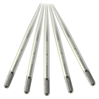 Imagen de Xiaoyu 5PCS plumas de microblading cejas tatuaje manual para maquillaje permanente suministros plata