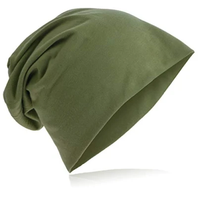 Imagen de Gorro de punto grande, estilo beanie, largo, unisex, unicolor, para hombres y mujeres, moderno Farngrün talla única