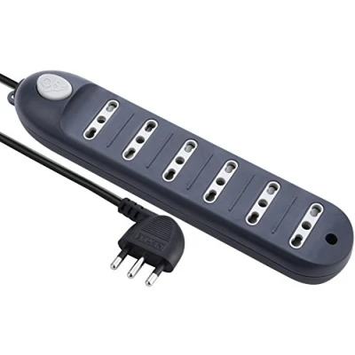 Imagen de Electraline 62003 Sobretensiones Con Cable, 1,5 Mt, 6 Enchufes Bivalentes, Negro
