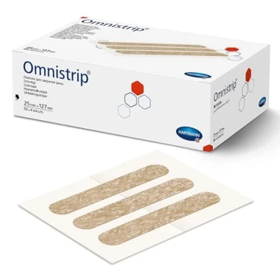 Imagen de Hartmann Omnistrip parche para cerrar de forma atraumática pequeñas heridas y incisiones quirúrgicas, 12x101 mm, 59304
