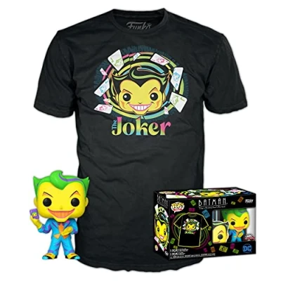 Imagen de Funko Pop! &amp; tee: DC Joker (BKLT) Medium Comics Camiseta, Franela Ropa con Figura de Vinilo Coleccionable Idea Regalo Juguetes y Camiseta Manga Corta para Adultos Hombres
