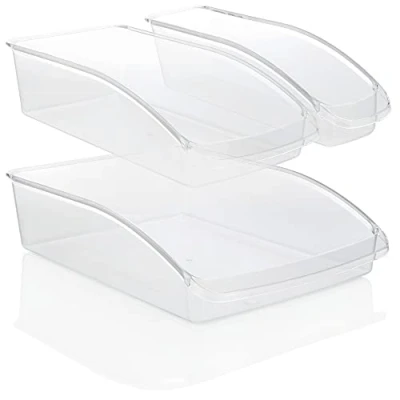 Imagen de COM FOUR® Juego de organizadores nevera 3 piezas Cajas almacenamiento Sistema organizador con contenedores