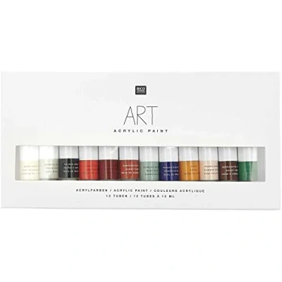 Imagen de Rico Design Art Artist Juego de pinturas acrílicas para principiantes, artistas profesionales, niños y adultos (12 colores, tubos 12 ml)