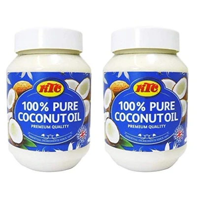 Imagen de KTC 100% Pure Coconut Multipurpose Oil 500ml Jar for Hair, Cooking, Moisturiser Use &amp; Indian Curries 2 Pack
