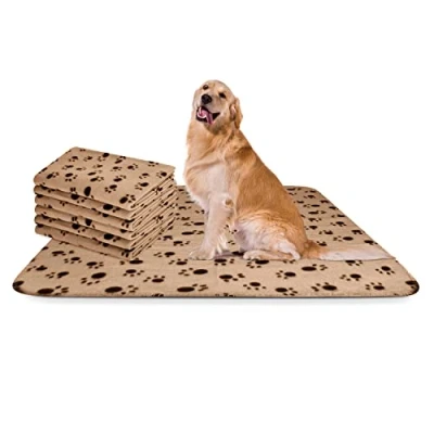 Imagen de Nobleza 6 x Manta Suave de Felpa para Perros, Gatos y Otras Mascotas. Lavable. Color Beix, 120 * 100 cm