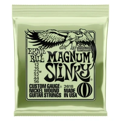 Imagen de Ernie Ball Magnum Slinky Cuerdas para guitarra eléctrica, entorchado de níquel, calibre 12 56