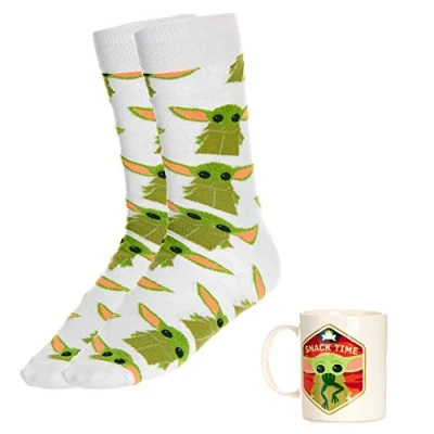 Imagen de Set de taza y calcetines Grogu The Mandalorian Producto oficial Baby Yoda, cerámica unisex, regalo original para fans Star Wars