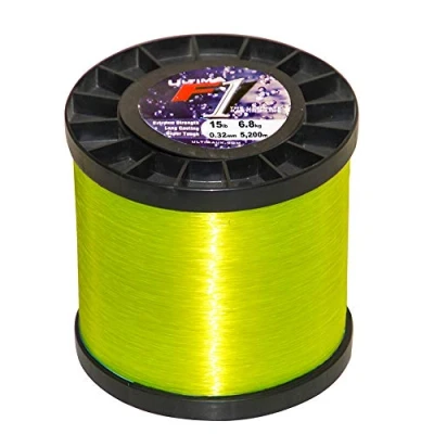 Imagen de ULTIMA F1 Sedal de Pesca mar súper Fuerte para Playa, Unisex, Fluo. Oro, 0.32 mm 15.0 LB
