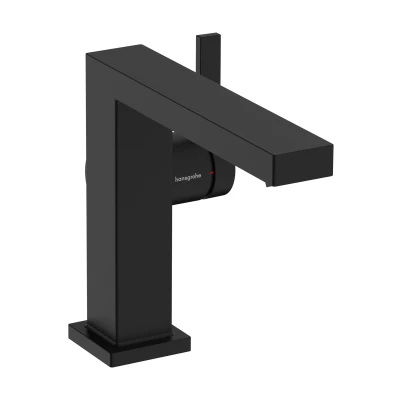 Imagen de hansgrohe Tecturis E Fine grifo lavabo con vaciador Push Open, ahorro de energía (CoolStart), monomando 133 mm, mezclador agua (EcoSmart+), negro mate, 73020670