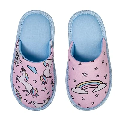 Imagen de Dedoles Pantuflas Unisex Hombre Mujer y Niños Espuma viscoelástica muchos diseños divertidos Unicornio Gatos Aguacates Planetas Salchicha Regalo, Color: arcoíris, 32 33 EU