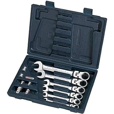 Imagen de KS TOOLS 503.4867 Juego de llaves poligonales y boca trinquete 72 19, 8 Acero cromo vanadio con adaptador