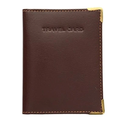 Imagen de Visconti Portatarjeta de Viaje Cuero con Protectores Esquinas Metal TC5 Chocolate