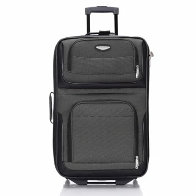 Imagen de Travel Select Amsterdam Equipaje Vertical expandible con Ruedas, Gris, Checked Medium 25 Inch, Ruedas