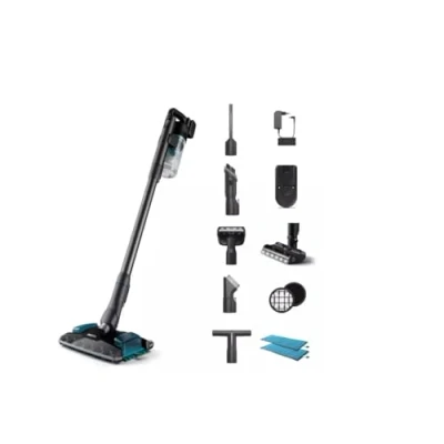 Imagen de Philips Aspiradora sin Cable Serie 8000 Aqua Plus, Aspira y friega de una Sola Vez, Tecnología PowerCyclone 12, Cepillo Inteligente PrecisionPower con LED, hasta 80 min autonomía, Azul (XC8055/01)