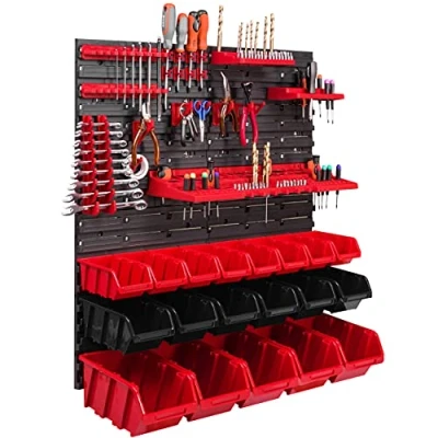 Imagen de 19 Cajas apilables, Soporte de Herramientas, estantería Pared, Taller, Pared 78 x cm