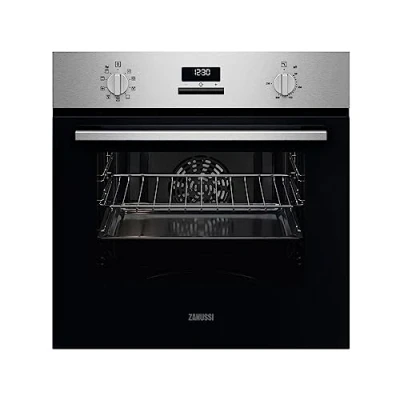 Imagen de Zanussi ZOHNE2X2 Horno Multifunción, 7 funciones, Reloj programador electrónico, Limpieza fácil, Mandos Fijos, Display LED, Antihuellas, Inox, Clase A, 65 Litros