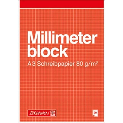 Imagen de Brunnen 104737001 Papel milimetrado (A3, 297 x 240 mm, 20 hojas), color rojo