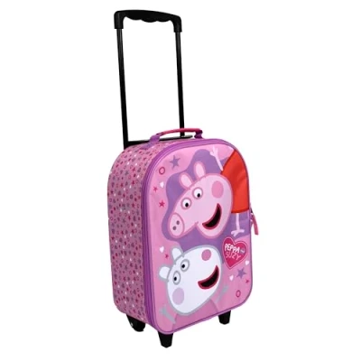Imagen de Undercover Trolley Infantil Peppa Pig Espacioso Compartimento Principal compañero Ideal de Viaje Barra telescópica Ajustable y Fija