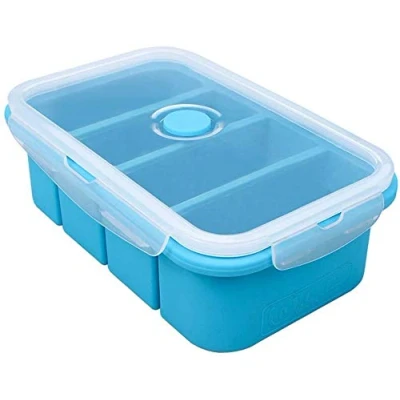 Imagen de webake Congelador de silicona con tapa, recipiente para alimentos, cubitos hielo