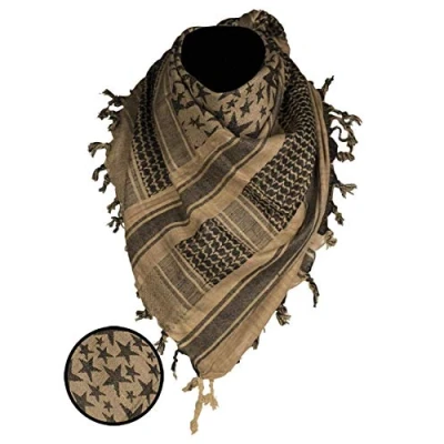 Imagen de Mil Tec PLO Cuello Pañuelo Shemagh (110x110 cm/Stars Coyote/Negro)