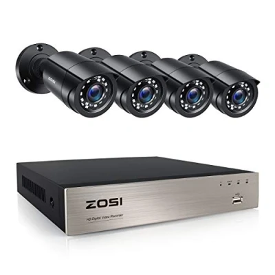 Imagen de ZOSI 5MP Lite Kit de Cámara Vigilancia 4pcs 1080p Seguridad Exterior con 8CH H.265+ Grabador DVR, Visión Nocturna, Alarma Movimiento, sin Disco Duro