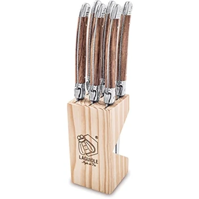Imagen de Laguiole Style de Vie Premium Line 6 cuchillos carne, 1,8 mm grosor, color madera