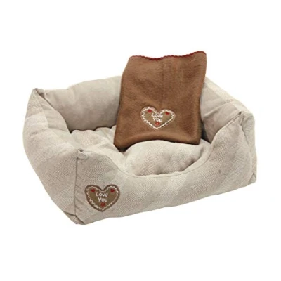 Imagen de Kerbl Pet Cuna mullida Love You, Beige 47 x 37 17 cm/50 40 cm