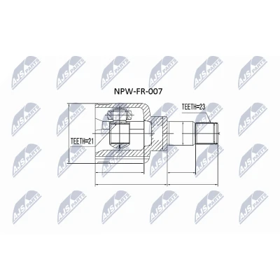 Imagen de NTY NPW FR 007 Junta Homocinética Eje delantero, izquierda, lado de engranaje FORD: Focus Mk1 Hatchback, Berlina
