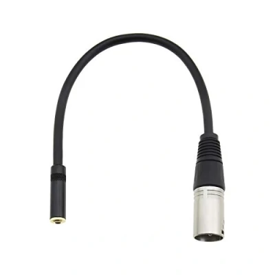 Imagen de Create idea Mini Jack 3,5 Mm 1/8 Pulgadas Micrófono TRS Hembra A 3 Pines XLR Macho Enchufe Adaptador de Audio Línea Cable Convertidor 0,3 M/1 Pie Cables Negro