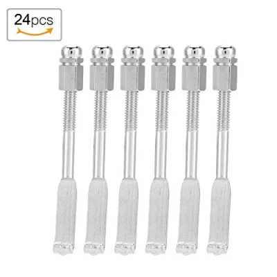 Imagen de Dilwe 24 Pcs Ganchos de Banjo, 5.4 6.4cm Longitud Ajustable Banjo Guitarra Hook Holder Planas Partes Accesorios(Plata) Accesorios Juego